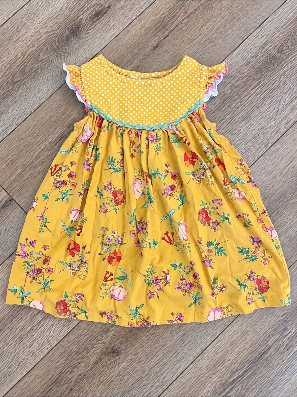 Matilda Jane Yellow Floral Dot-Yoke Dress